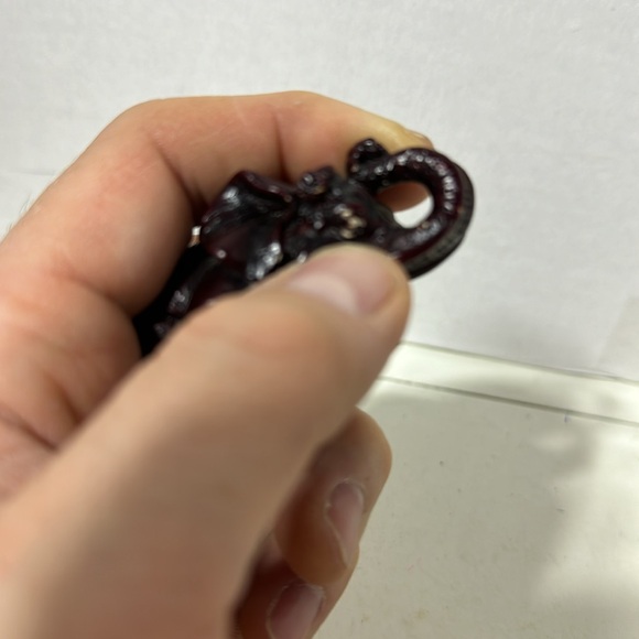 3 Red Resin Elephants. Tallest approx 4” - Picture 9 of 9